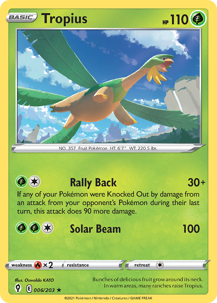 Tropius (006/203) [Sword & Shield: Evolving Skies] Reverse Holofoil - Deck Out Gaming