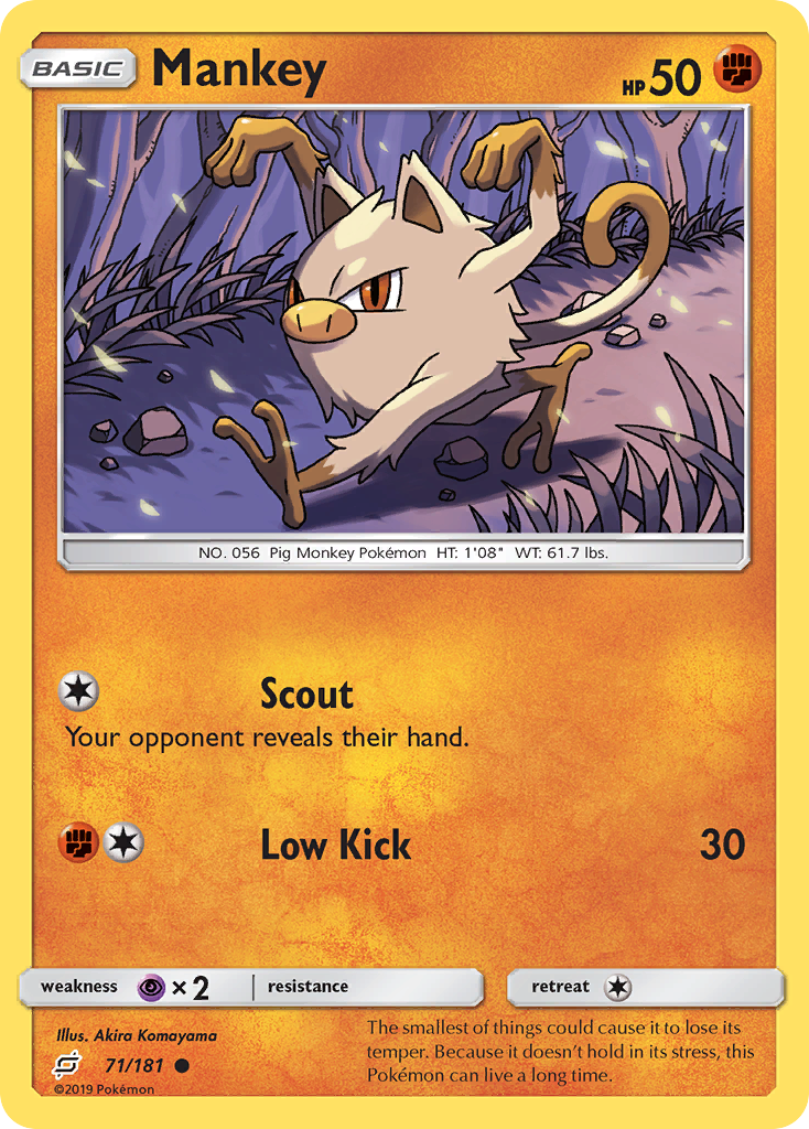 Mankey (71/181) [Sun & Moon: Team Up] Reverse Holofoil - Deck Out Gaming