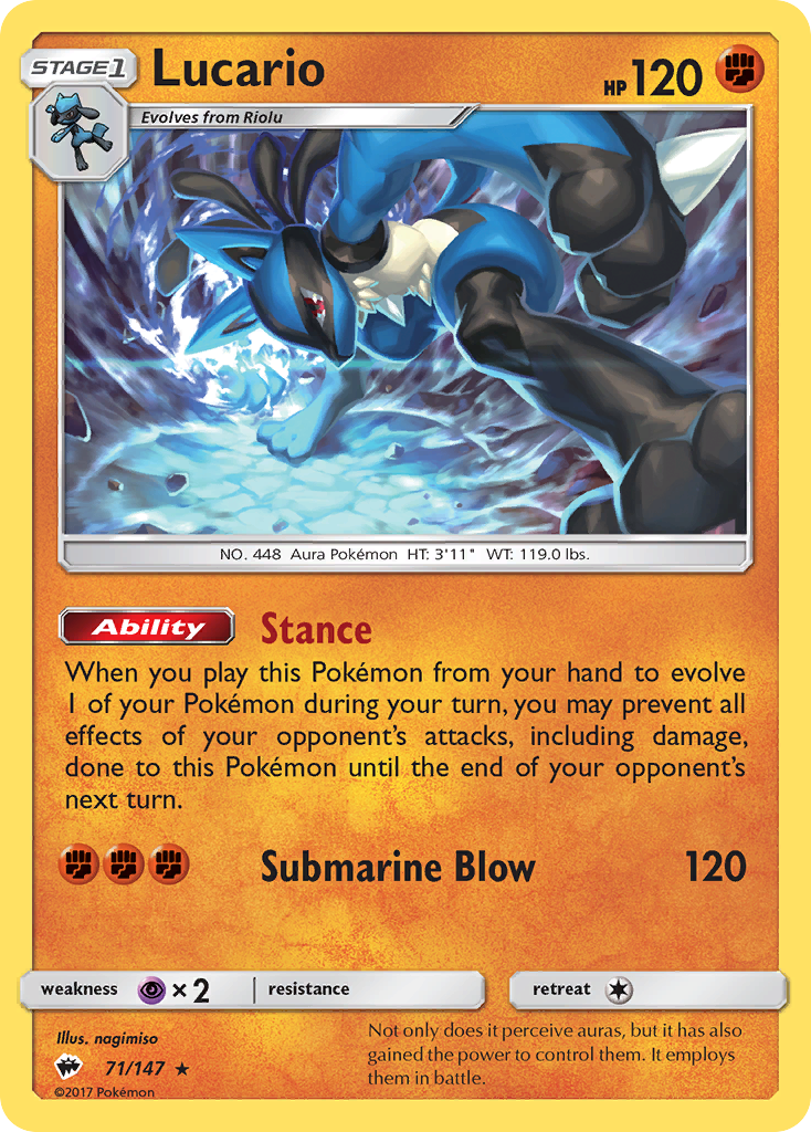 Lucario (71) [SM - Burning Shadows] - Deck Out Gaming