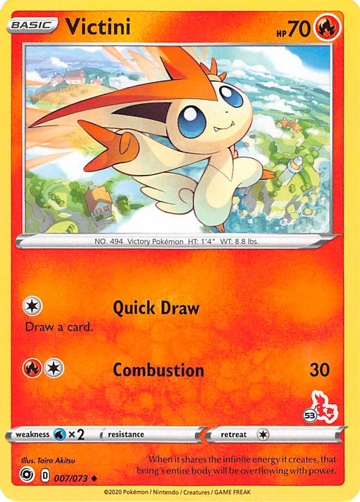 Victini (007/073) (Cinderace Stamp #53) [Battle Academy 2022] - Deck Out Gaming