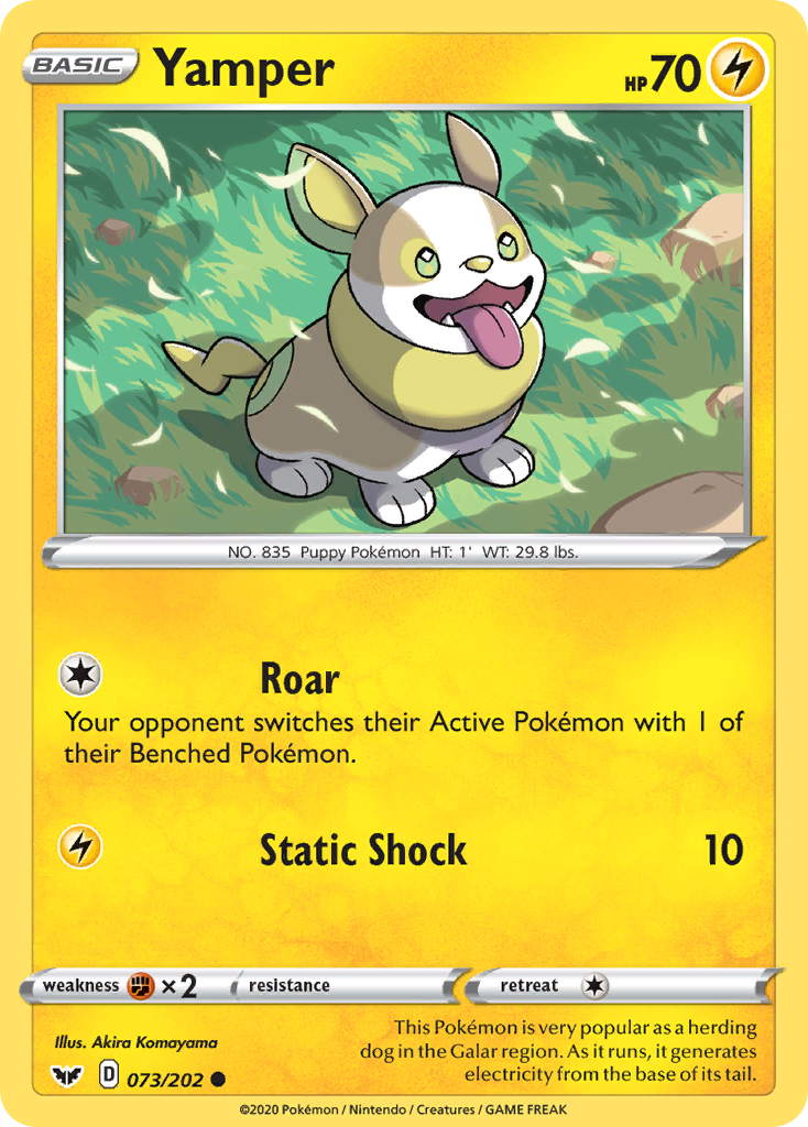 Yamper (073) (073/202) [SWSH01: Sword & Shield Base Set] Reverse Holofoil - Deck Out Gaming