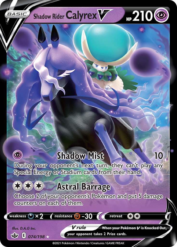 Shadow Rider Calyrex V (074/198) [Sword & Shield: Chilling Reign] - Deck Out Gaming