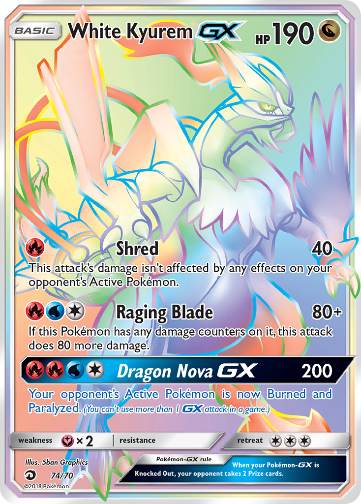 White Kyurem GX (Secret) (74) [Dragon Majesty] - Deck Out Gaming