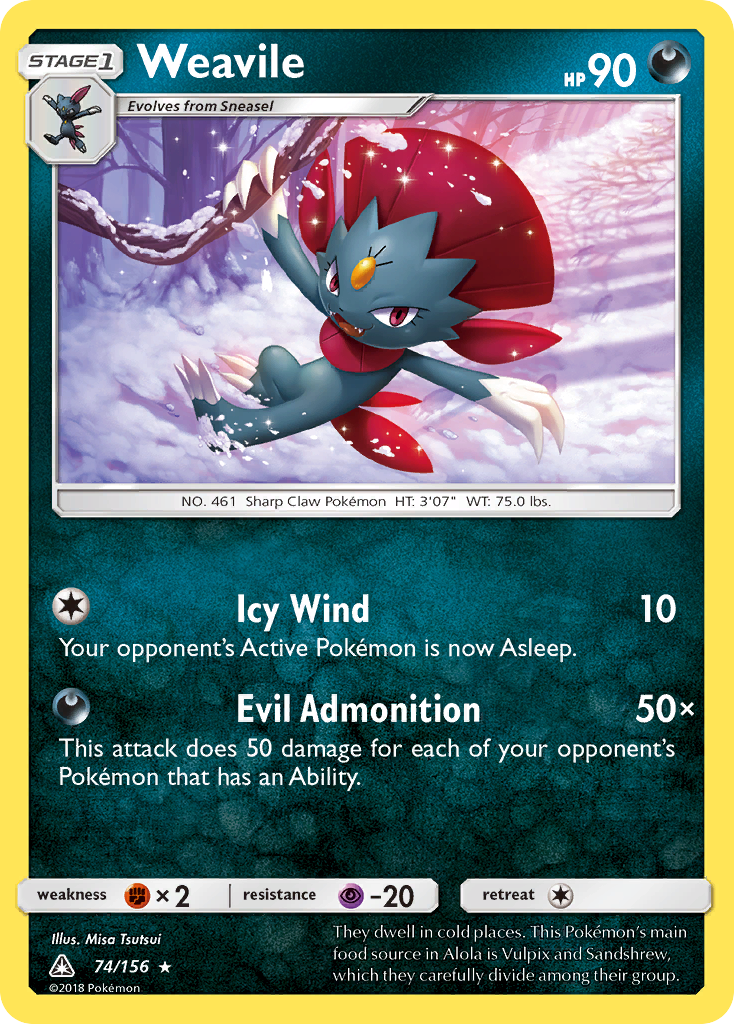 Weavile (74) [SM - Ultra Prism] Reverse Holofoil