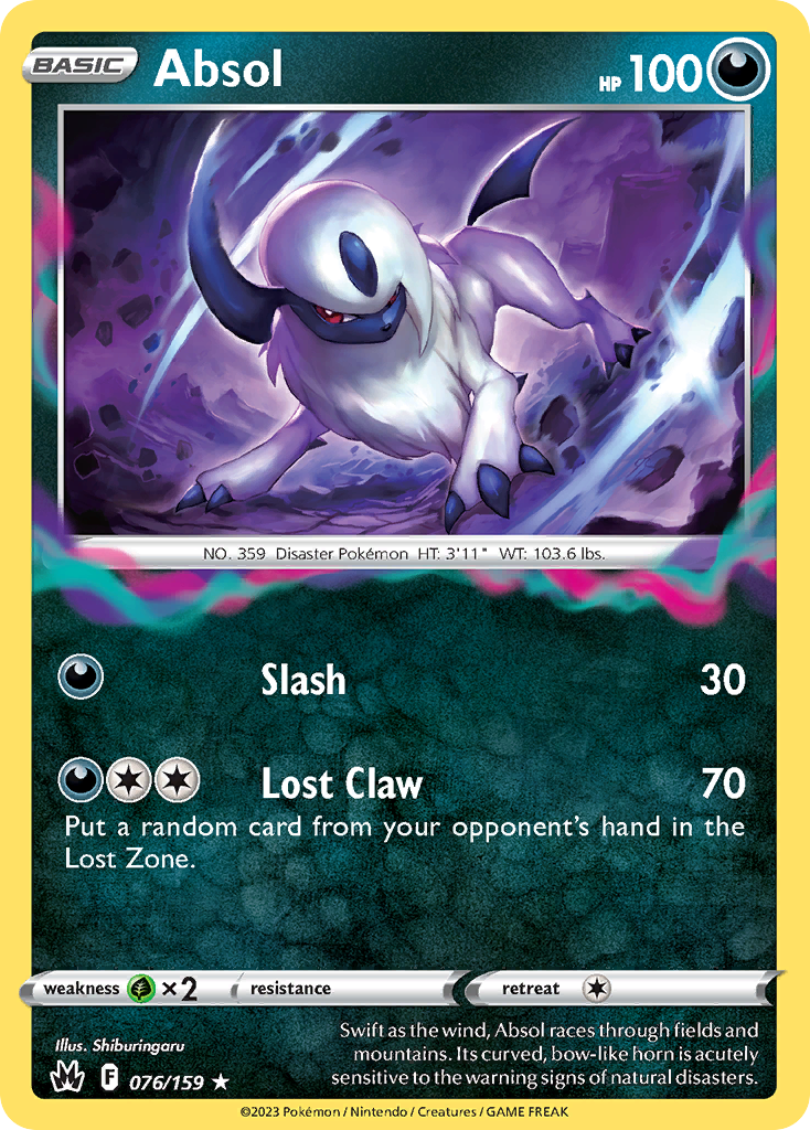 Absol (076/159) [Sword & Shield: Crown Zenith] Reverse Holofoil - Deck Out Gaming