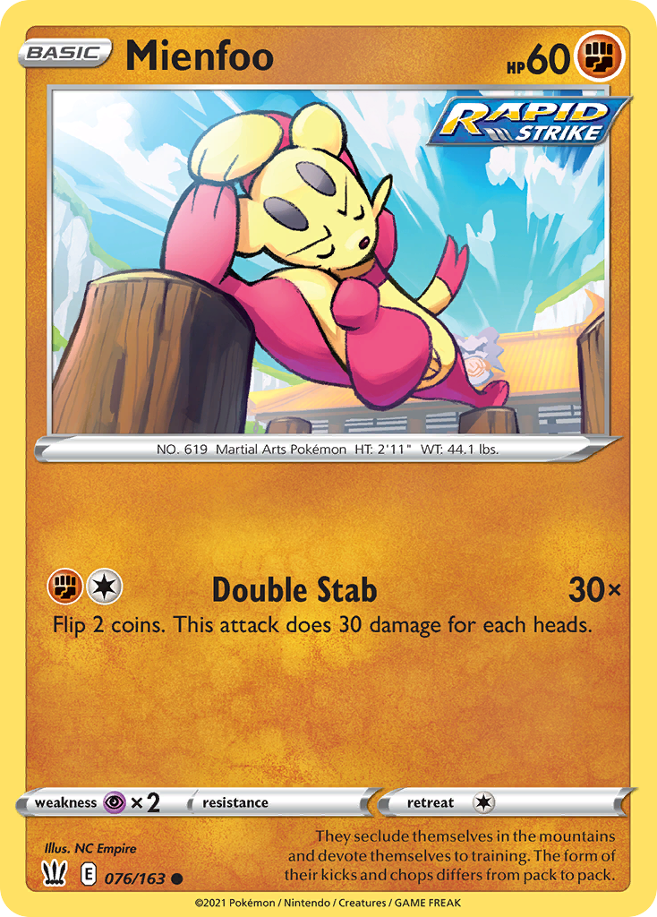 Mienfoo [SWSH05: Battle Styles] Reverse Holofoil - Deck Out Gaming