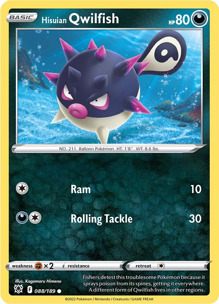 Hisuian Qwilfish (088/189) [Sword & Shield: Astral Radiance] Reverse Holofoil - Deck Out Gaming