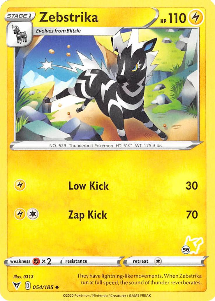 Zebstrika (054/185) (Pikachu Stamp #56) [Battle Academy 2022] - Deck Out Gaming