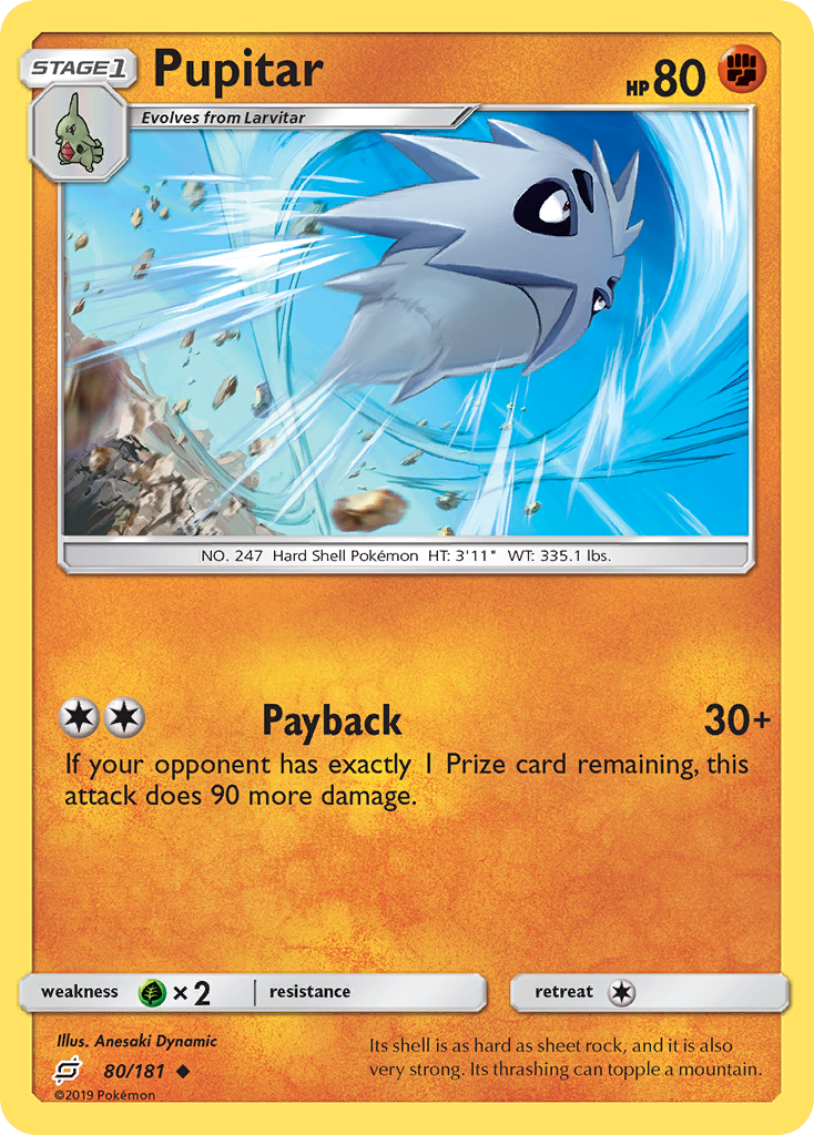 Pupitar (80/181) [Sun & Moon: Team Up] Reverse Holofoil - Deck Out Gaming