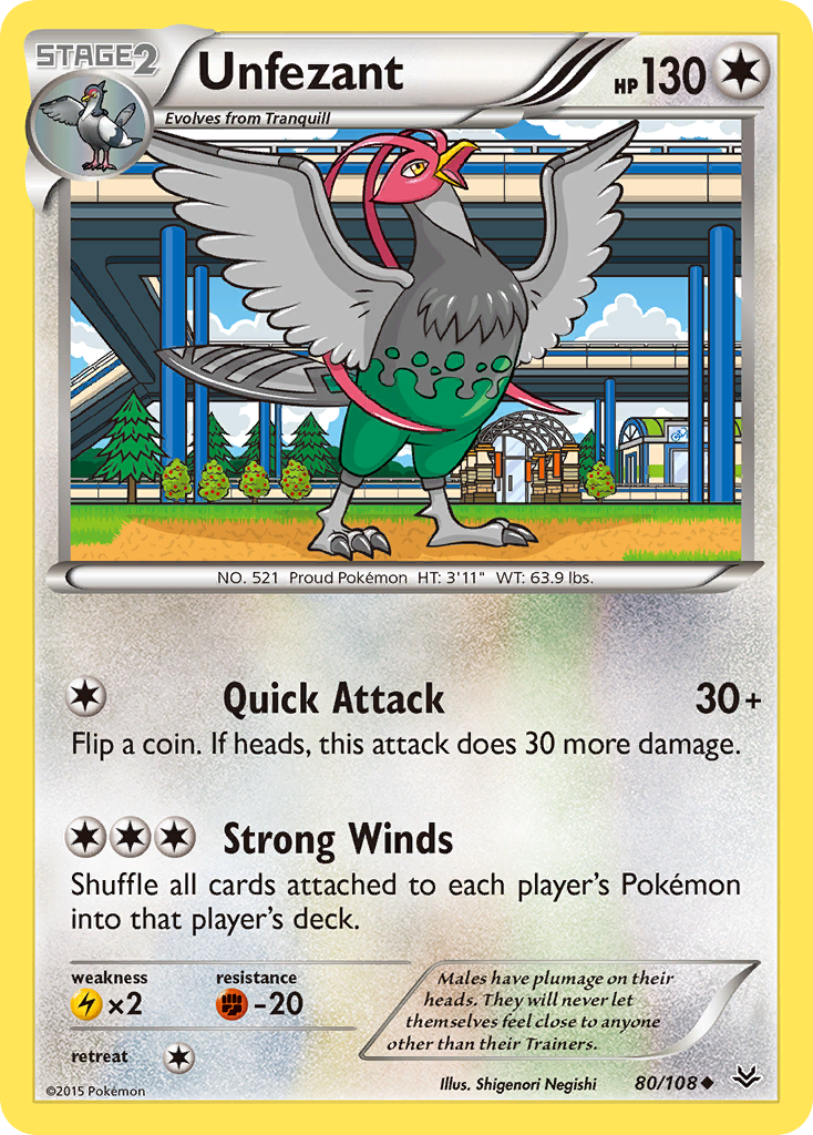 Unfezant (80) (80) [XY - Roaring Skies] Reverse Holofoil - Deck Out Gaming