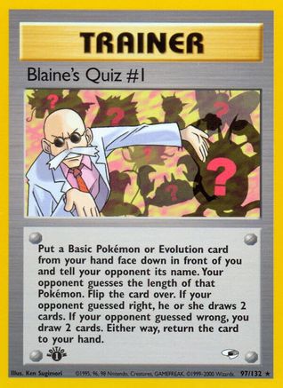 Blaine's Quiz #1 (97) [Gym Heroes] 1st Edition