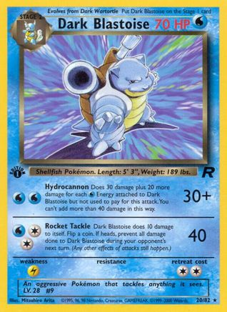 Dark Blastoise (20) [Team Rocket] 1st Edition - Deck Out Gaming