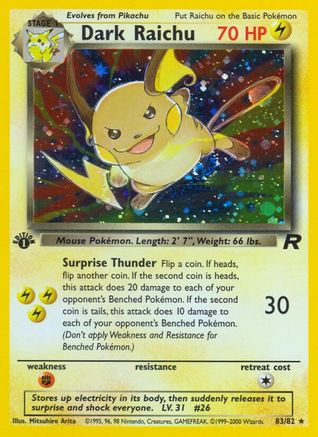 Dark Raichu (83) [Team Rocket] 1st Edition Holofoil - Deck Out Gaming