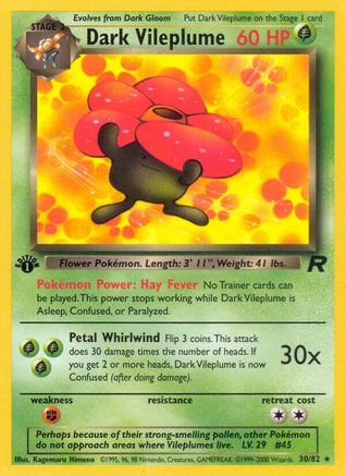 Dark Vileplume (30) [Team Rocket] 1st Edition - Deck Out Gaming