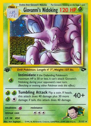 Giovanni's Nidoking (7) [Gym Challenge] 1st Edition Holofoil - Deck Out Gaming