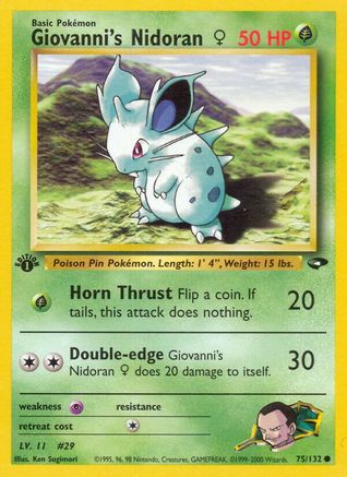 Giovanni's Nidoran ♀ (75) [Gym Challenge] 1st Edition - Deck Out Gaming