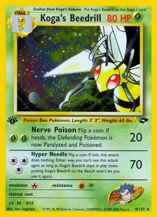 Koga's Beedrill (9) [Gym Challenge] 1st Edition Holofoil - Deck Out Gaming