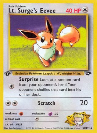 Lt. Surge's Eevee (51) [Gym Challenge] 1st Edition - Deck Out Gaming