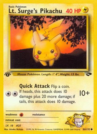 Lt. Surge's Pikachu (84) [Gym Challenge] 1st Edition - Deck Out Gaming