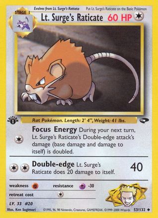 Lt. Surge's Raticate (53) [Gym Challenge] 1st Edition