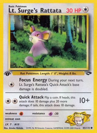 Lt. Surge's Rattata (85) [Gym Challenge] 1st Edition