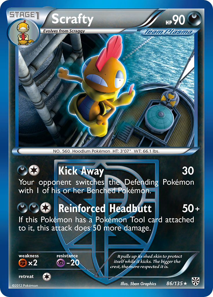 Scrafty (Team Plasma) (86) [Plasma Storm] Reverse Holofoil - Deck Out Gaming