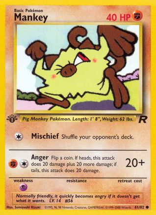 Mankey (61) [Team Rocket] 1st Edition