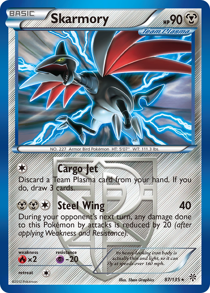 Skarmory (Team Plasma) (87) [Plasma Storm] Reverse Holofoil - Deck Out Gaming