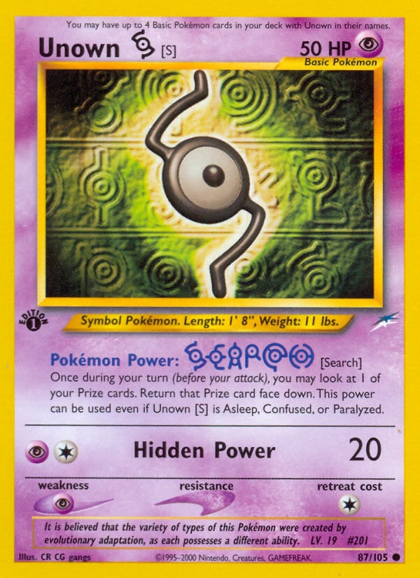 Unown [S] (87/105) [Neo Destiny 1st Edition] - Deck Out Gaming