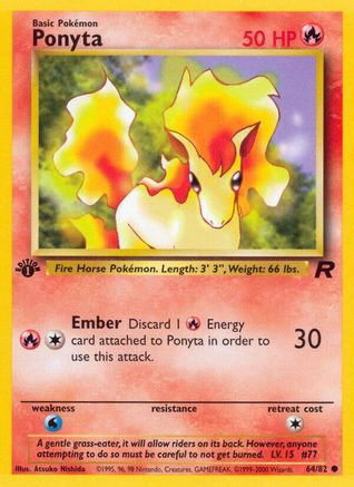 Ponyta (64) [Team Rocket] 1st Edition - Deck Out Gaming