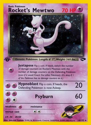 Rocket's Mewtwo (14) [Gym Challenge] 1st Edition Holofoil