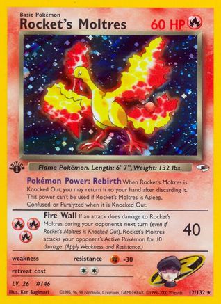 Rocket's Moltres (12) [Gym Heroes] 1st Edition Holofoil - Deck Out Gaming