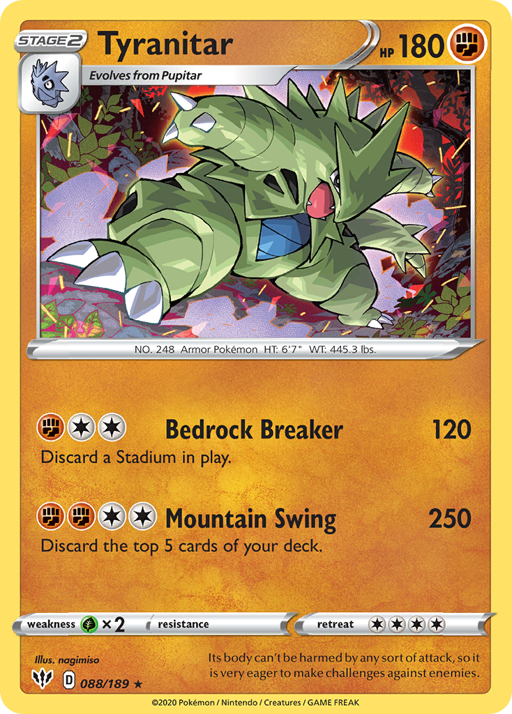 Tyranitar (88/189) [SWSH03: Darkness Ablaze] Reverse Holofoil - Deck Out Gaming