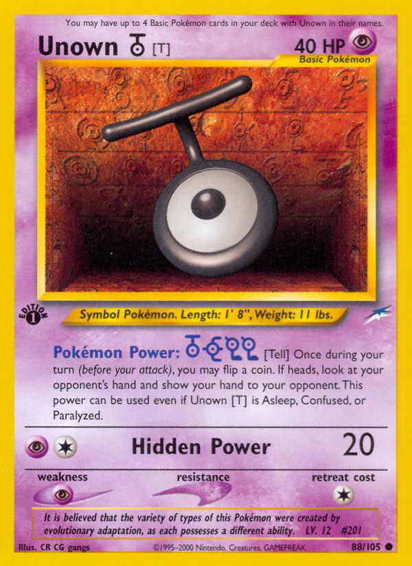 Unown [T] (88/105) [Neo Destiny 1st Edition] - Deck Out Gaming