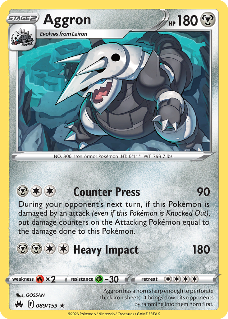 Aggron (089/159) [Sword & Shield: Crown Zenith] Reverse Holofoil - Deck Out Gaming