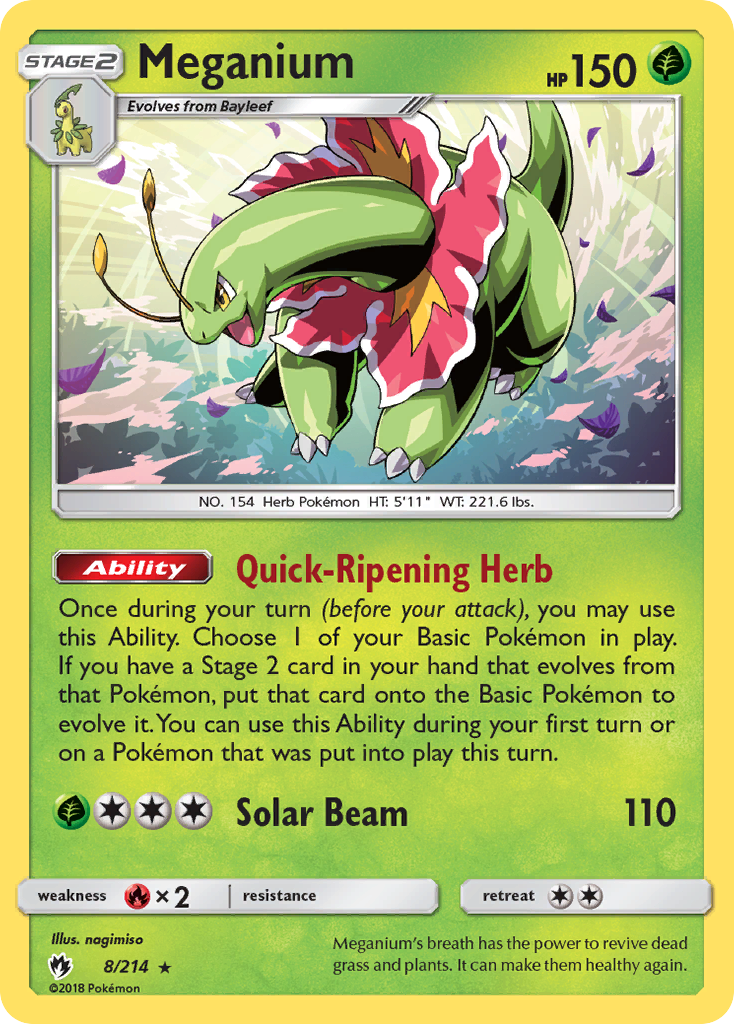 Meganium (8) [SM - Lost Thunder] Reverse Holofoil - Deck Out Gaming