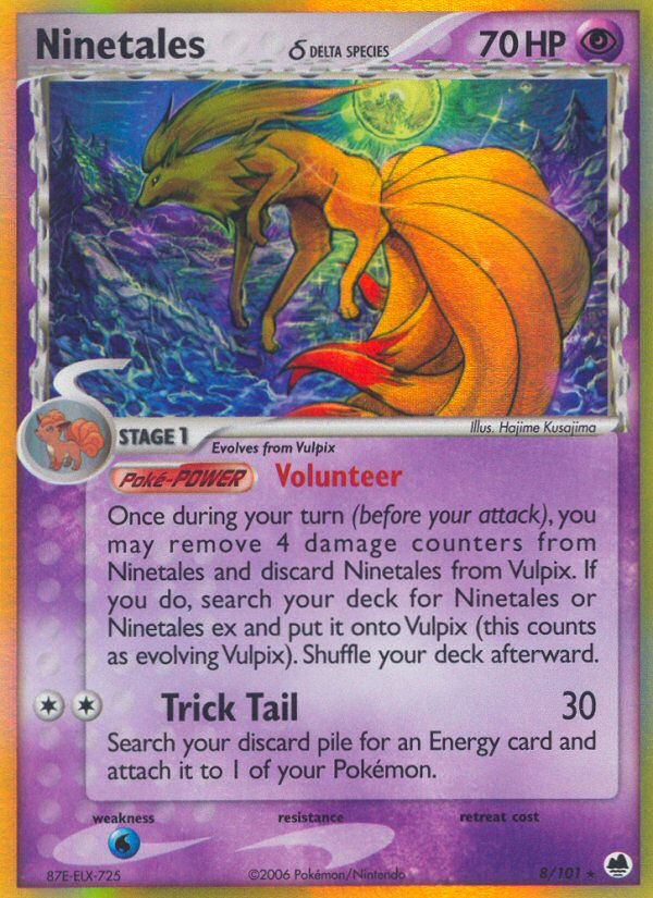 Ninetales (8/101) (Delta Species) (Stamped) [EX: Dragon Frontiers] - Deck Out Gaming