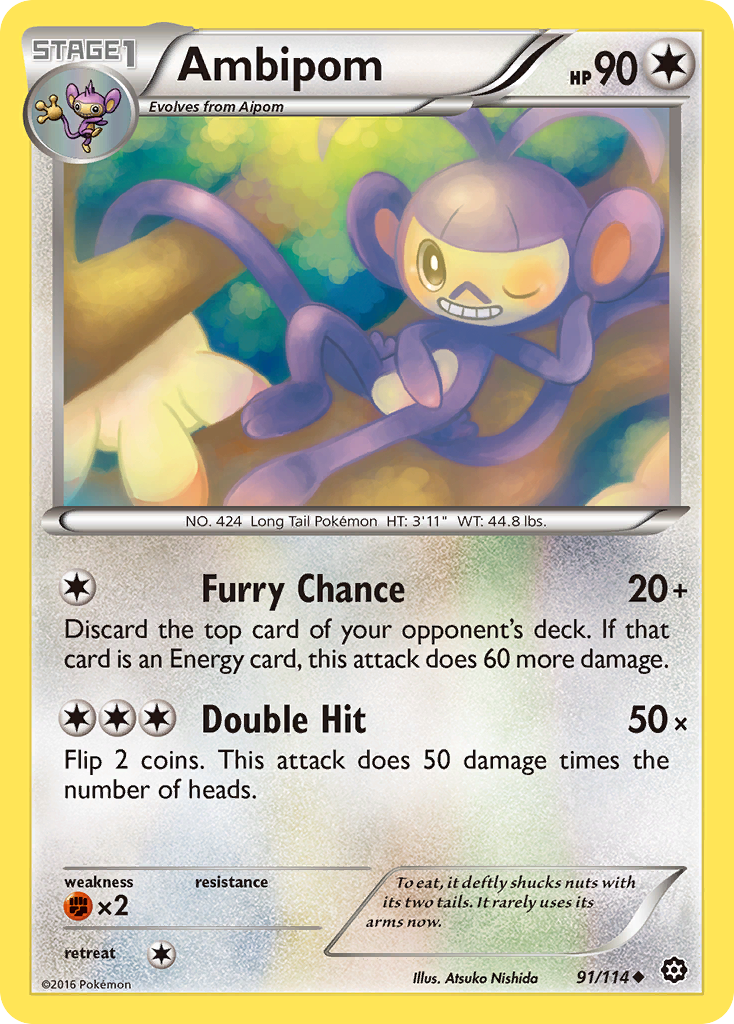 Ambipom (91/114) [XY: Steam Siege] - Deck Out Gaming