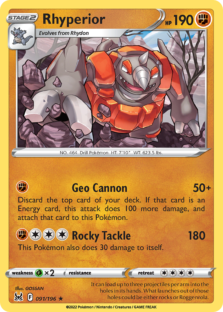 Rhyperior (091/196) [Sword & Shield: Lost Origin] Reverse Holofoil - Deck Out Gaming