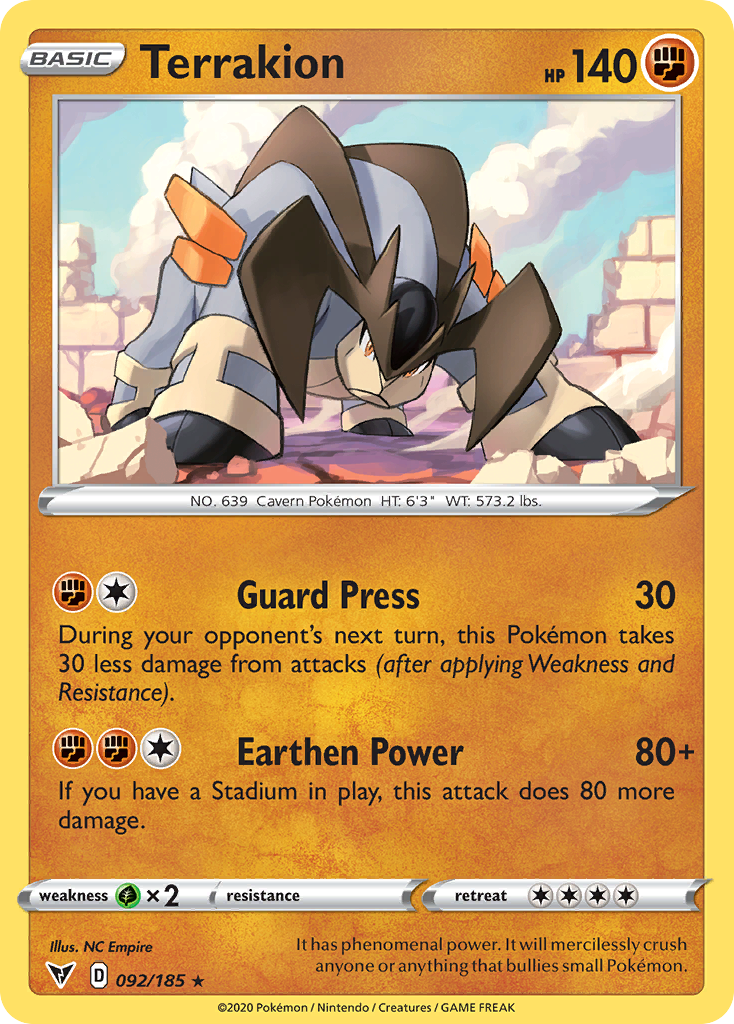 Terrakion [SWSH04: Vivid Voltage] Reverse Holofoil - Deck Out Gaming
