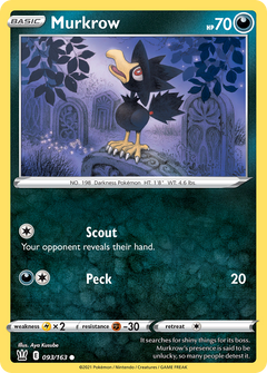 Murkrow [SWSH05: Battle Styles] Reverse Holofoil - Deck Out Gaming