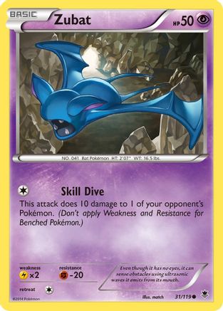 Zubat (31) [XY - Phantom Forces] Reverse Holofoil - Deck Out Gaming