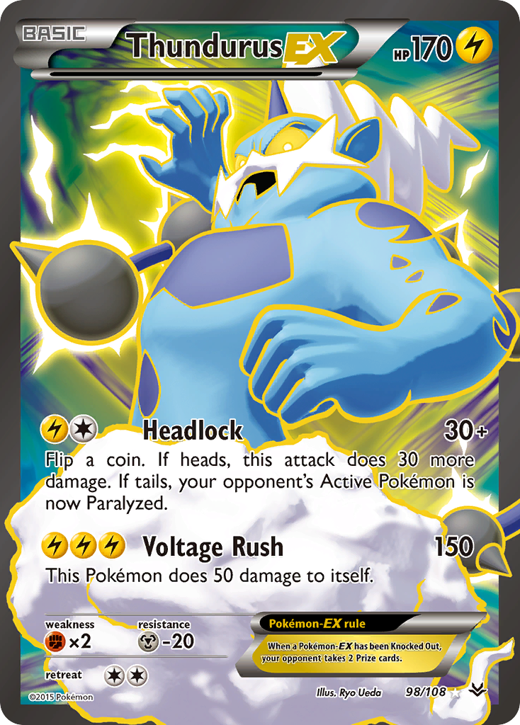 Thundurus EX (98 Full Art) (98) [XY - Roaring Skies] - Deck Out Gaming
