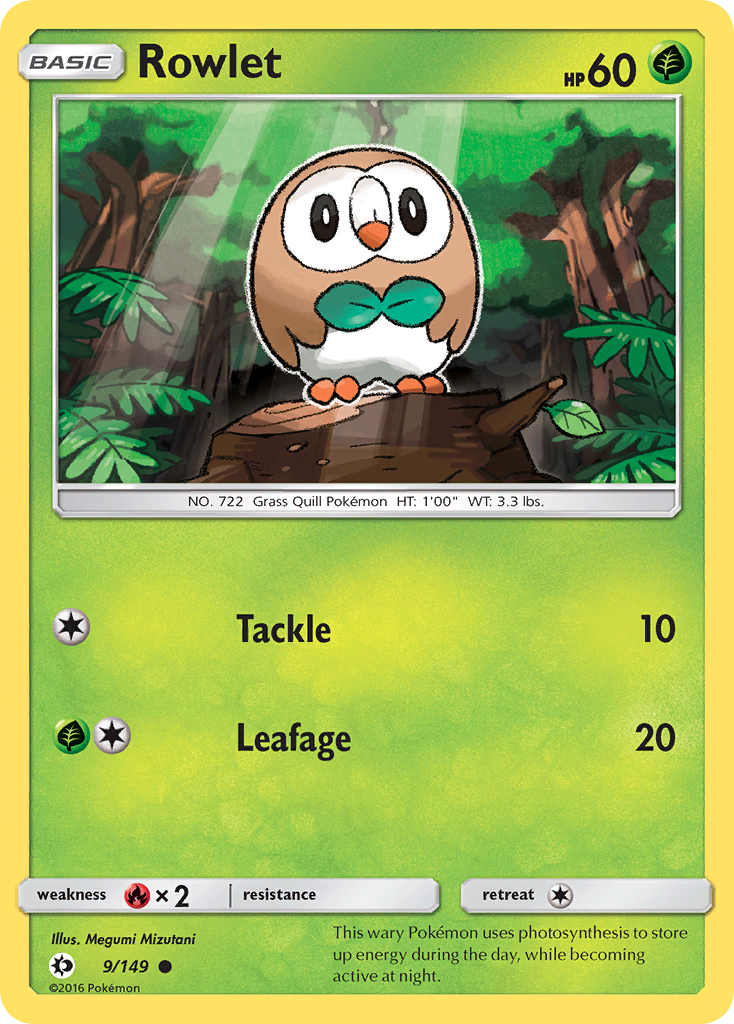 Rowlet (9) [SM Base Set] Reverse Holofoil - Deck Out Gaming