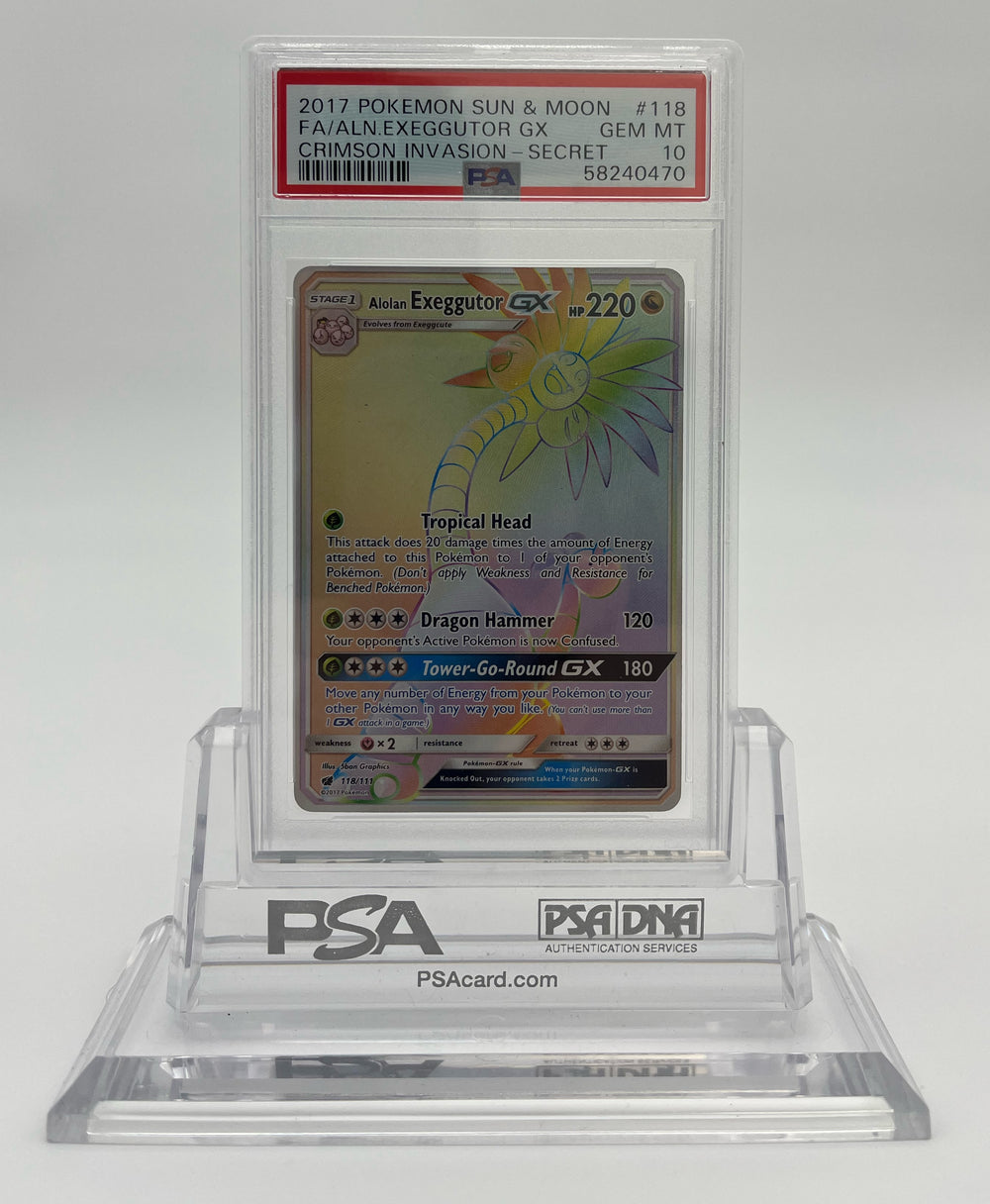 Alolan Exeggutor GX - Crimson Invasion - 118 - PSA 10 - Deck Out Gaming