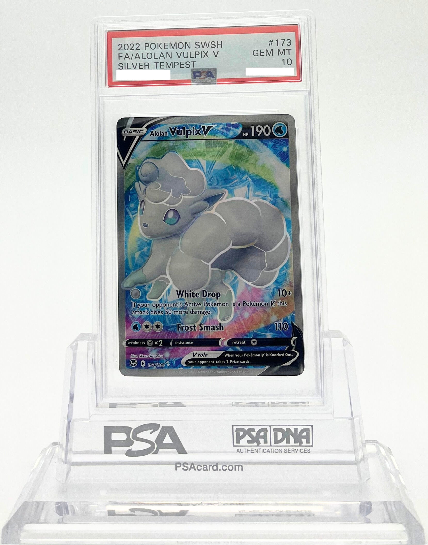 Alolan Vulpix V - Silver Tempest - 173 - PSA 10 - Deck Out Gaming