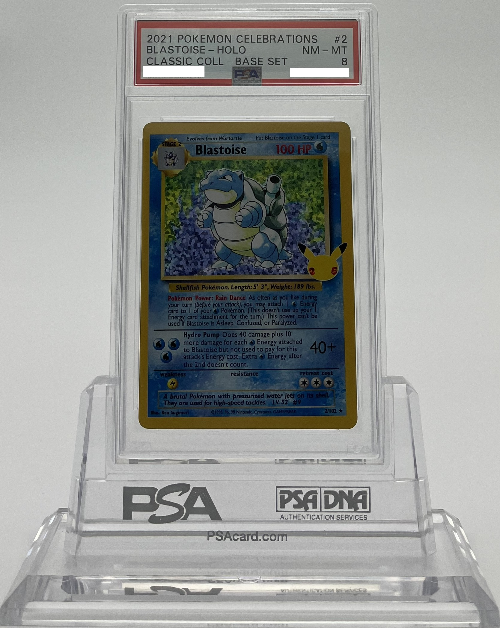 Blastoise - Celebrations Classic Collection - 2 - PSA 8 - Deck Out Gaming