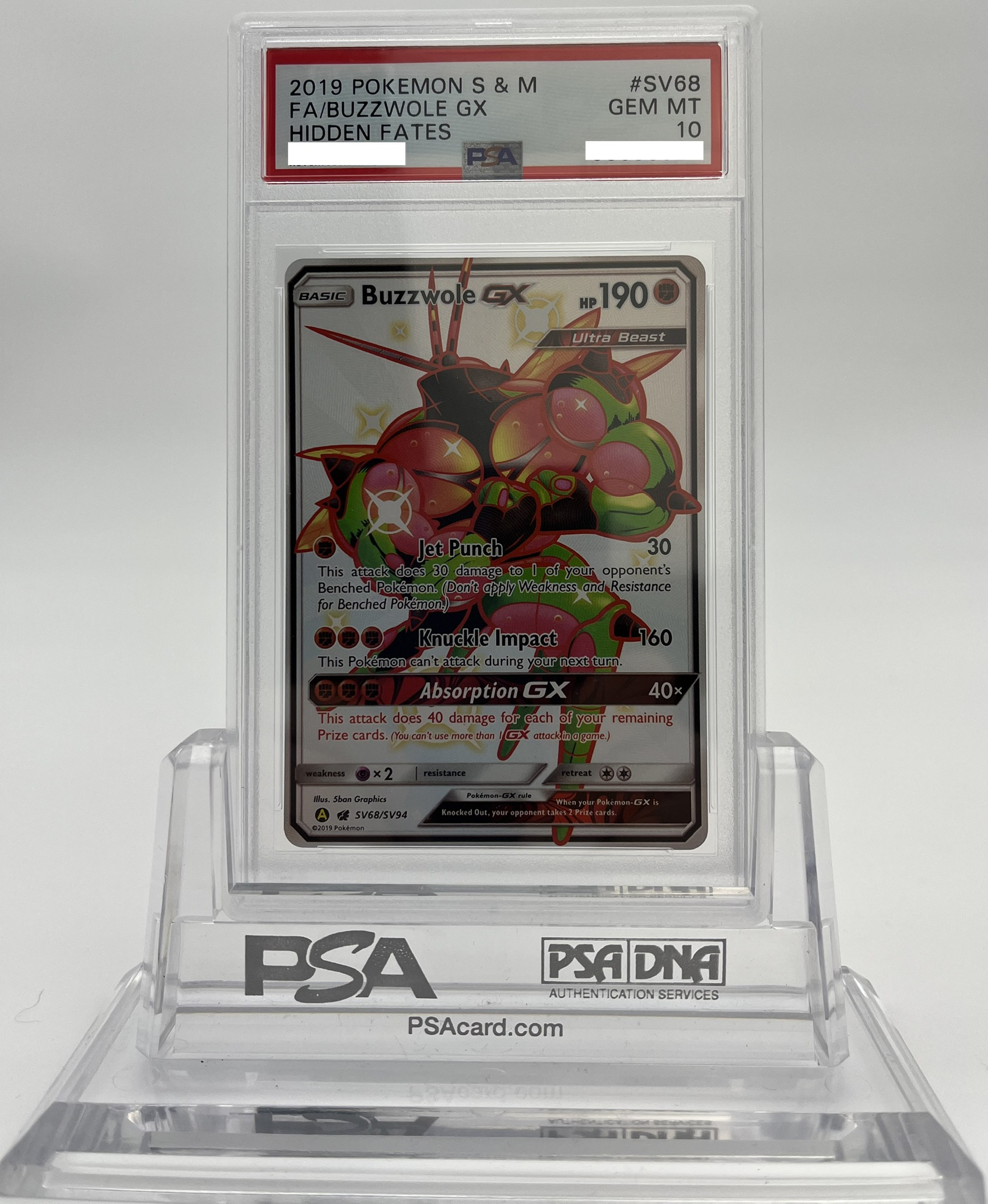 Buzzwole GX - Hidden Fates - SV68 - PSA 10 - Deck Out Gaming