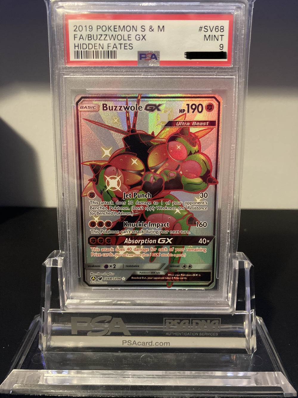 Buzzwole GX - Hidden Fates - SV68 - PSA 9 - Deck Out Gaming