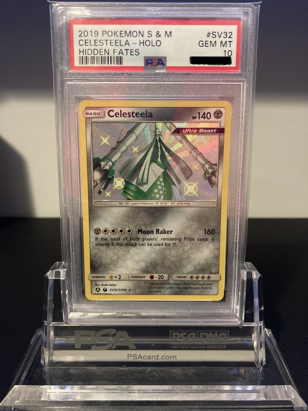 Celesteela - Hidden Fates - SV32 - PSA 10 - Deck Out Gaming